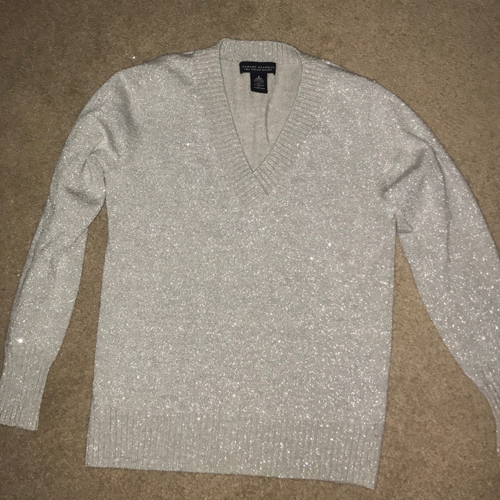 Banana Republic sparkly silver sweater! S